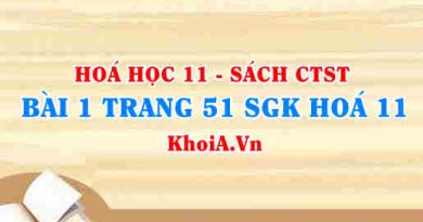 Bài 1 trang 51 SGK Hóa 11 Chân trời sáng tạo